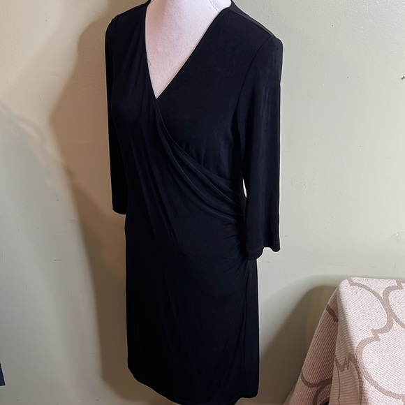 Chico's Travelers Rosemary Black 3/4 sleeve stretch dress, size small petite - Picture 17 of 17